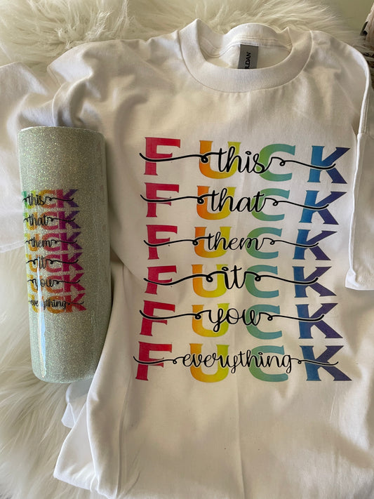 Fuck T-Shirt Tumbler Combo